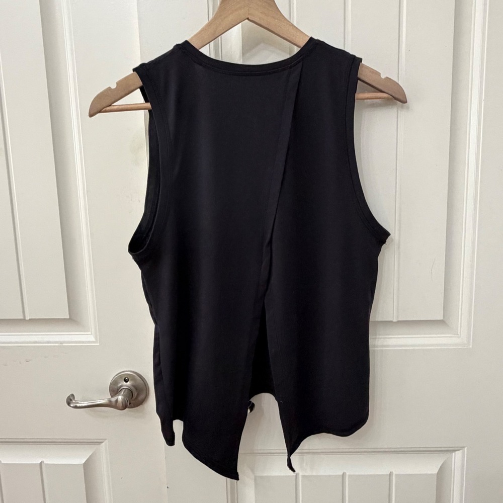 X by Gottex Tank Top XS Black Split Back Activewear‎ Sleeveless Shirt - Picture 2 of 4